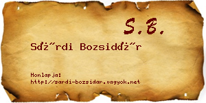 Sárdi Bozsidár névjegykártya